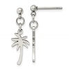 Chisel Stainless Steel Polished Palm Tree Post Dangle Earrings