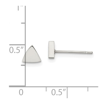 Stainless Steel Polished Triangle Post Earrings