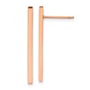 Chisel Stainless Steel Polished Rose IP-plated Bar Post Earrings