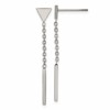 Chisel Stainless Steel Polished Dangle Bar Triangle Post Earrings