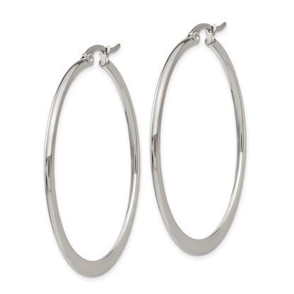 Chisel Stainless Steel Polished 43mm Diameter Hoop Earrings