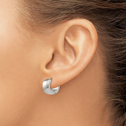Chisel Stainless Steel Polished 7mm Hinged Hoop Earrings