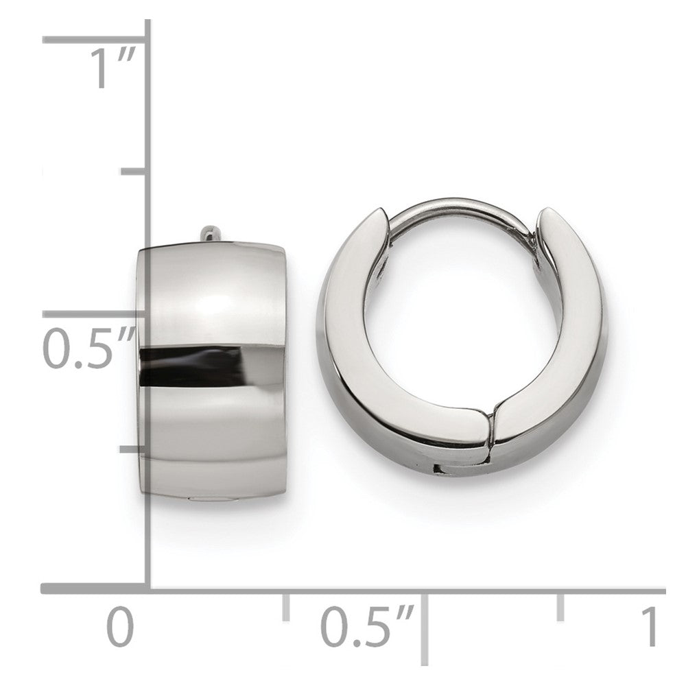 Chisel Stainless Steel Polished 7mm Hinged Hoop Earrings