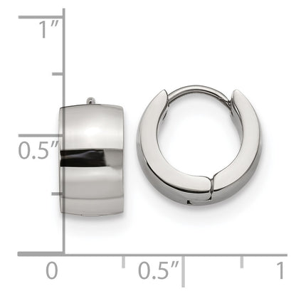 Chisel Stainless Steel Polished 7mm Hinged Hoop Earrings