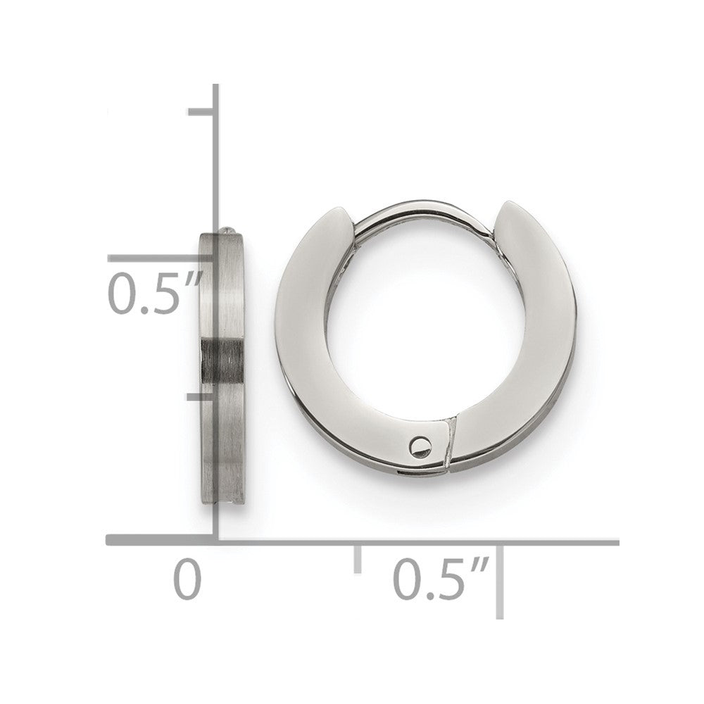 Chisel Stainless Steel Brushed and Polished 2mm Hinged Hoop Earrings