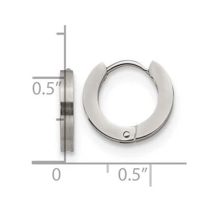 Chisel Stainless Steel Brushed and Polished 2mm Hinged Hoop Earrings