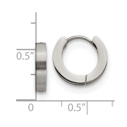 Chisel Stainless Steel Brushed and Polished 3mm Hinged Hoop Earrings
