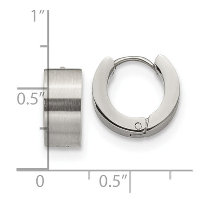 Chisel Stainless Steel Brushed and Polished 6mm Hinged Hoop Earrings