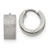 Chisel Stainless Steel Polished and Sandblasted 6mm Hinged Hoop Earrings