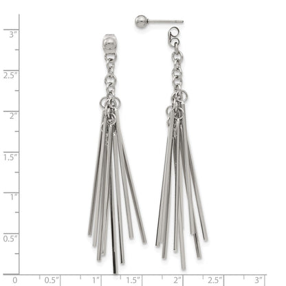 Chisel Stainless Steel Polished Multi Bar Front and Back Post Dangle Earrings