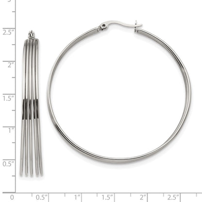 Chisel Stainless Steel Polished Wire Hoop Earrings