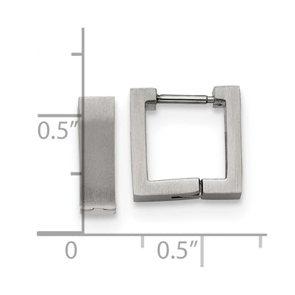 Chisel Stainless Steel Brushed Square Hoop Earrings