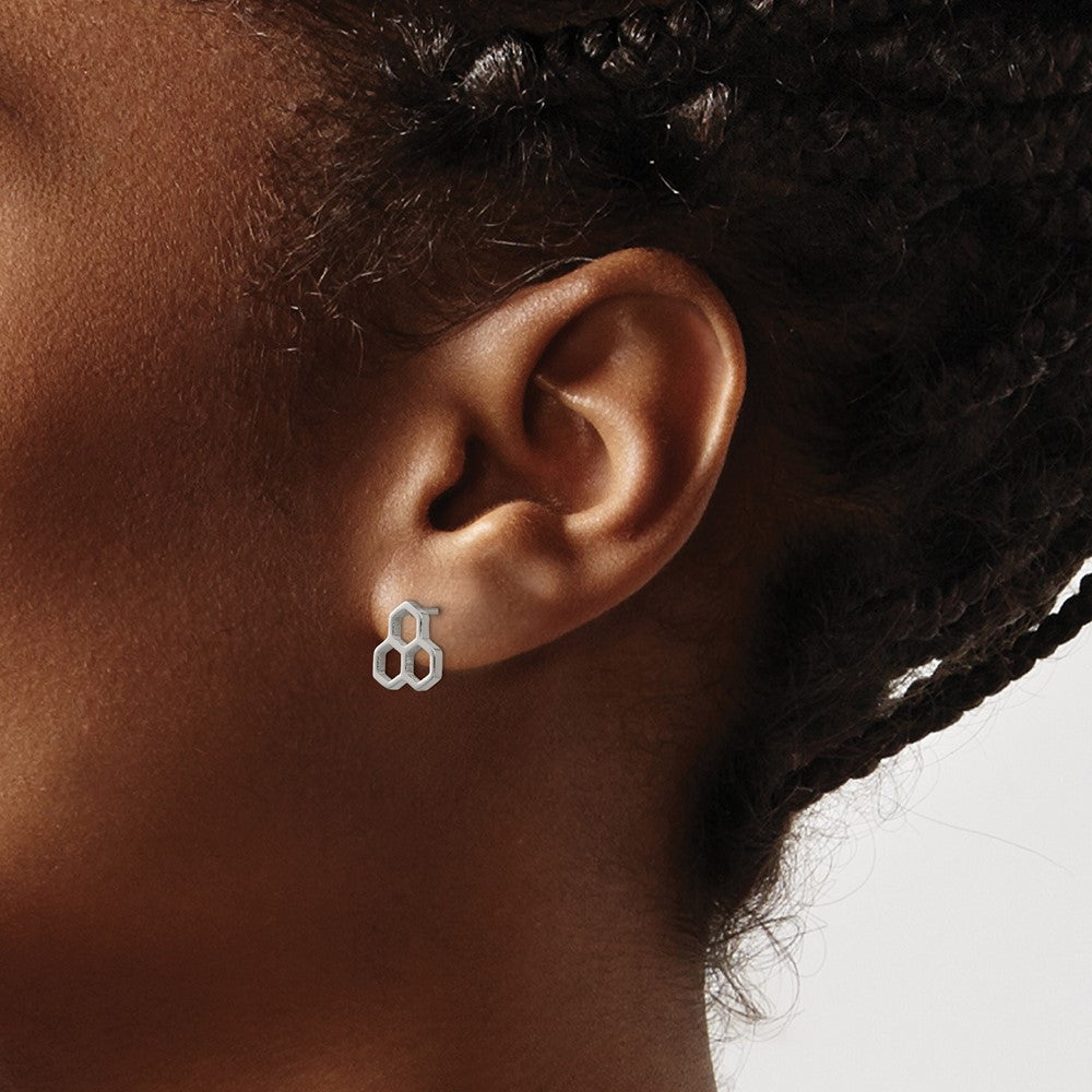 Chisel Stainless Steel Polished Honeycomb Post Earrings