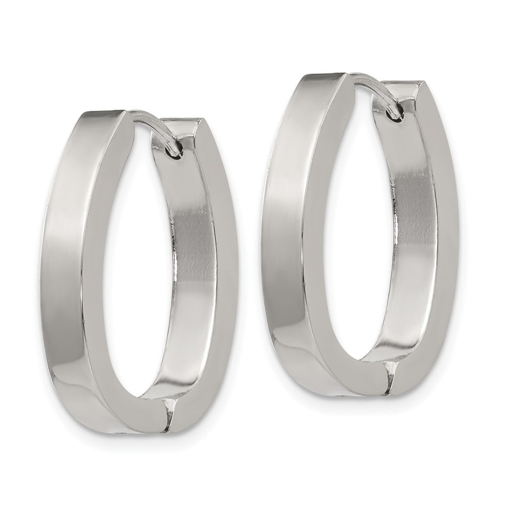 Chisel Stainless Steel Polished 4mm Hinged Hoop Earrings