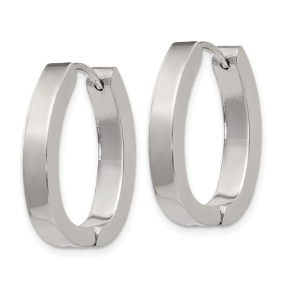 Chisel Stainless Steel Polished 4mm Hinged Hoop Earrings