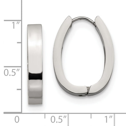 Chisel Stainless Steel Polished 4mm Hinged Hoop Earrings
