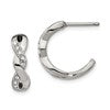 Chisel Stainless Steel Polished with Crystals Post Hoop Earrings