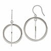 Chisel Stainless Steel Polished Circles Dangle Shepherd Hook Earring