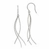 Chisel Stainless Steel Polished and Textured Dangle Shepherd Hook Earrings