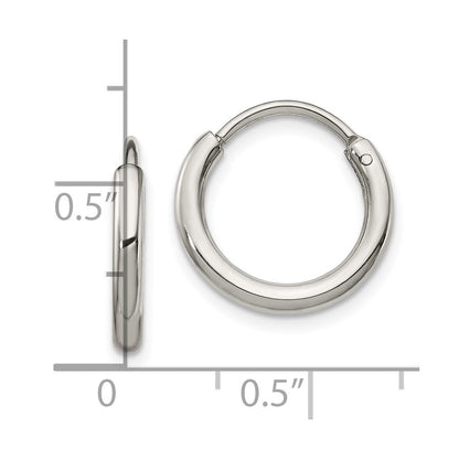 Chisel Stainless Steel Polished 2mm Endless Hoop Earrings