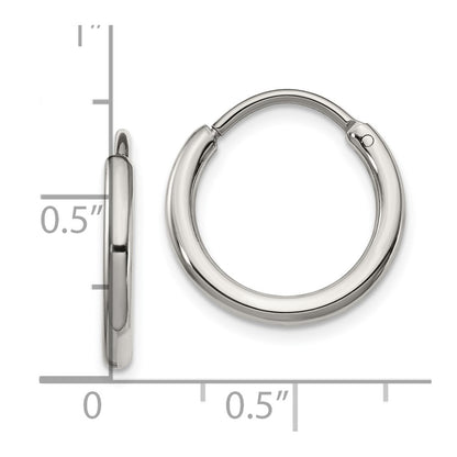Chisel Stainless Steel Polished 2mm Endless Hoop Earrings
