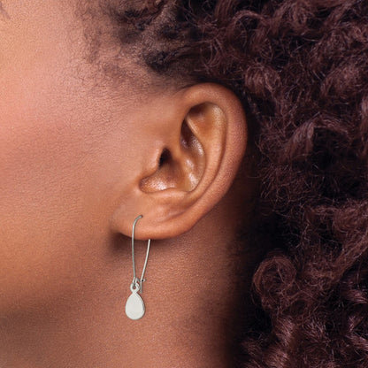 Chisel Stainless Steel Polished Teardrop Dangle Kidney Wire Earrings