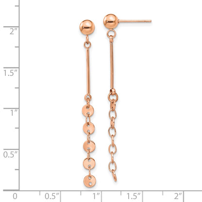 Chisel Stainless Steel Polished Rose IP-plated Post Dangle Earrings