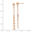 Chisel Stainless Steel Polished Rose IP-plated Post Dangle Earrings
