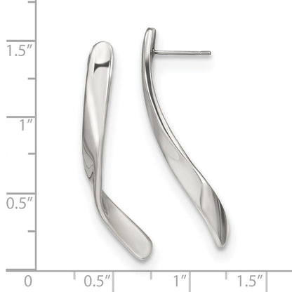 Chisel Stainless Steel Polished Twisted Post Earrings