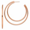 Chisel Stainless Steel Polished Rose IP-plated Post Hoop Earrings