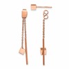 Chisel Stainless Steel Polished Rose IP-plated Front and Back Post Dangle Earrings