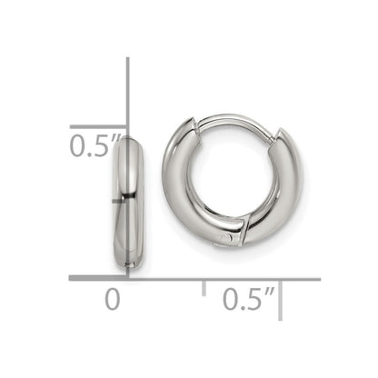 Chisel Stainless Steel Polished 2.5mm Hinged Hoop Earrings