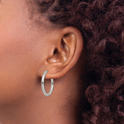 Chisel Stainless Steel Polished 2.5mm Hinged Hoop Earrings