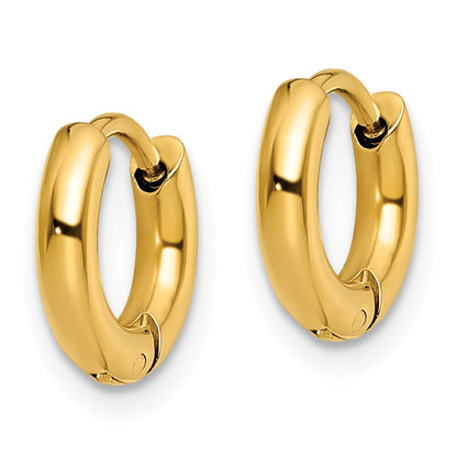 Chisel Stainless Steel Polished Yellow IP-plated 2.5mm Hinged Hoop Earrings