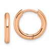 Chisel Stainless Steel Polished Rose IP-plated 2.5mm Hinged Hoop Earrings