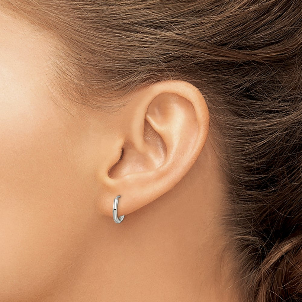 Chisel Stainless Steel Polished 1.6mm Hinged Hoop Earrings