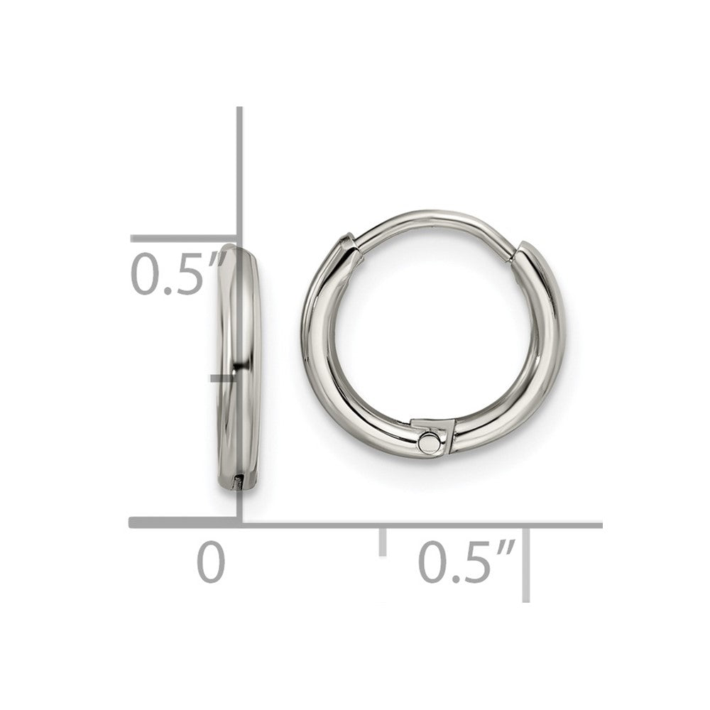 Chisel Stainless Steel Polished 1.6mm Hinged Hoop Earrings