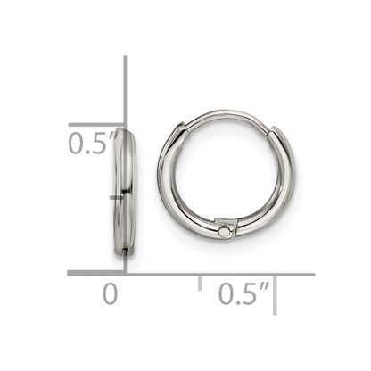 Chisel Stainless Steel Polished 1.6mm Hinged Hoop Earrings