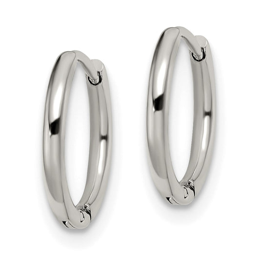 Chisel Stainless Steel Polished 1.6mm Hinged Hoop Earrings