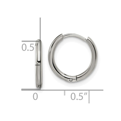 Chisel Stainless Steel Polished 1.6mm Hinged Hoop Earrings