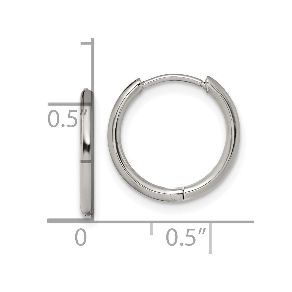 Chisel Stainless Steel Polished 1.6mm Hinged Hoop Earrings