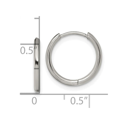 Chisel Stainless Steel Polished 1.6mm Hinged Hoop Earrings