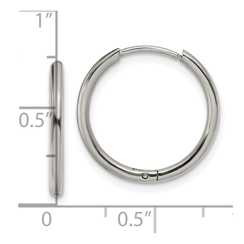 Chisel Stainless Steel Polished 1.6mm Hinged Hoop Earrings