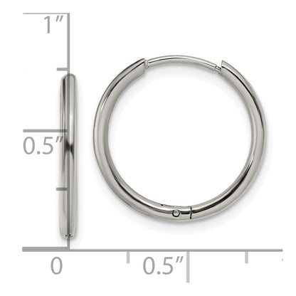 Chisel Stainless Steel Polished 1.6mm Hinged Hoop Earrings