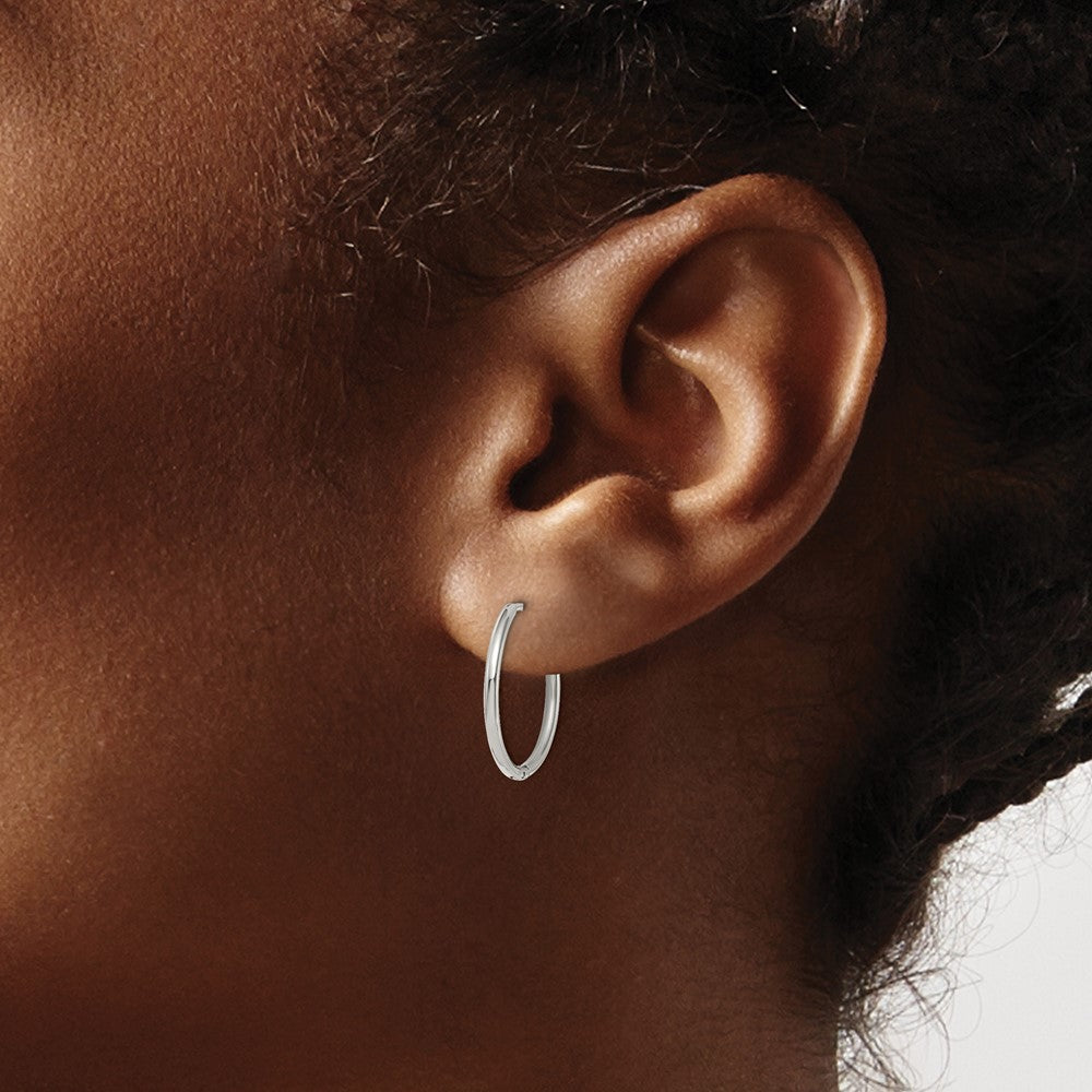 Chisel Stainless Steel Polished 1.6mm Hinged Hoop Earrings