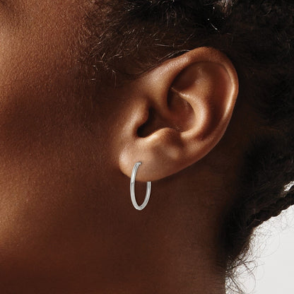Chisel Stainless Steel Polished 1.6mm Hinged Hoop Earrings