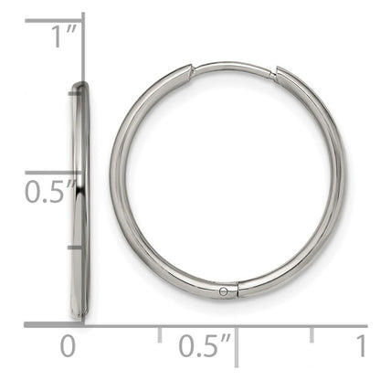 Chisel Stainless Steel Polished 1.6mm Hinged Hoop Earrings