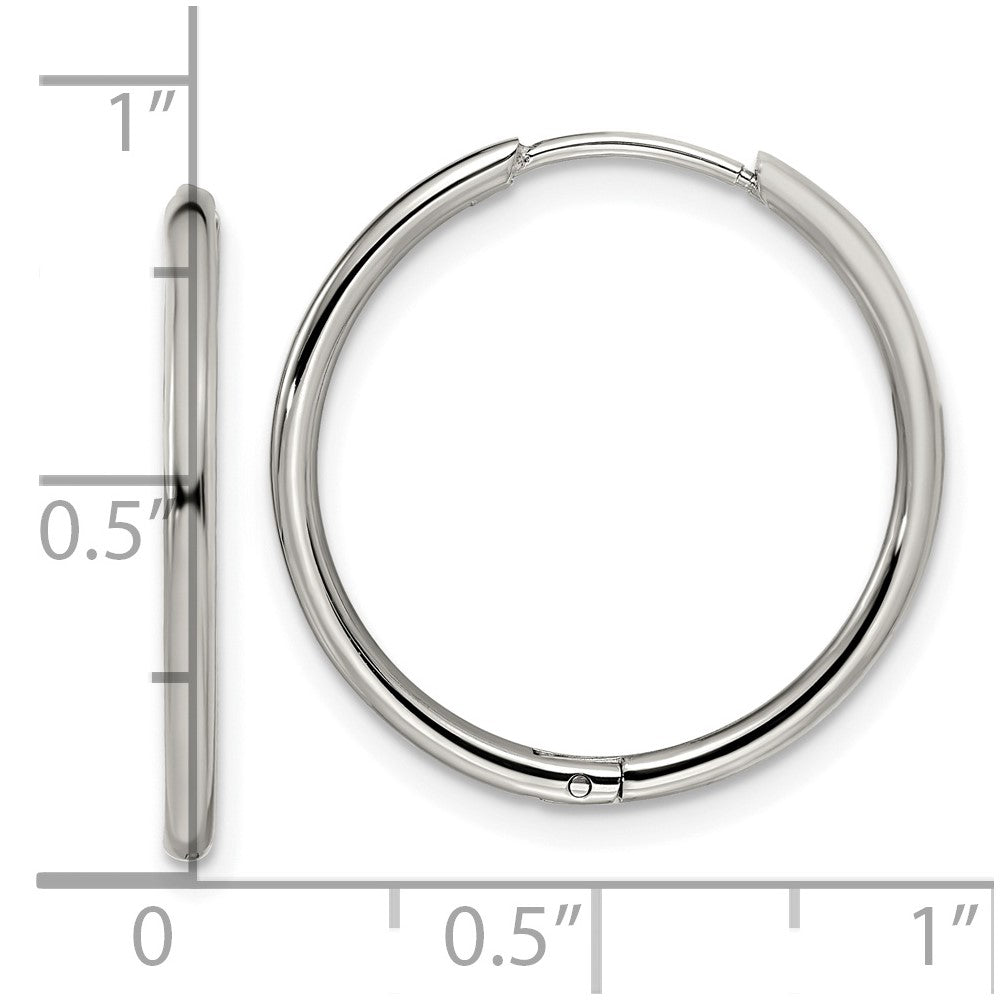 Chisel Stainless Steel Polished 1.6mm Hinged Hoop Earrings
