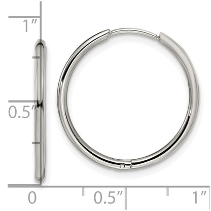 Chisel Stainless Steel Polished 1.6mm Hinged Hoop Earrings