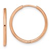 Chisel Stainless Steel Polished Rose IP-plated 1.6mm Hinged Hoop Earrings